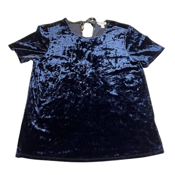 beachlunchlounge Crushed Velvet Short Sleeve Shirt with Tie Back Size Medium - Picture 1 of 8